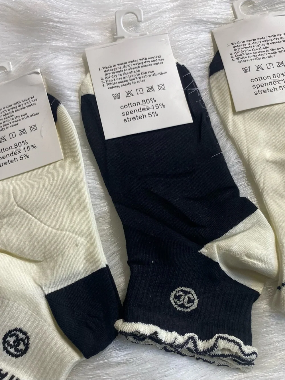 Black & White Ankle Socks - Pack of 5